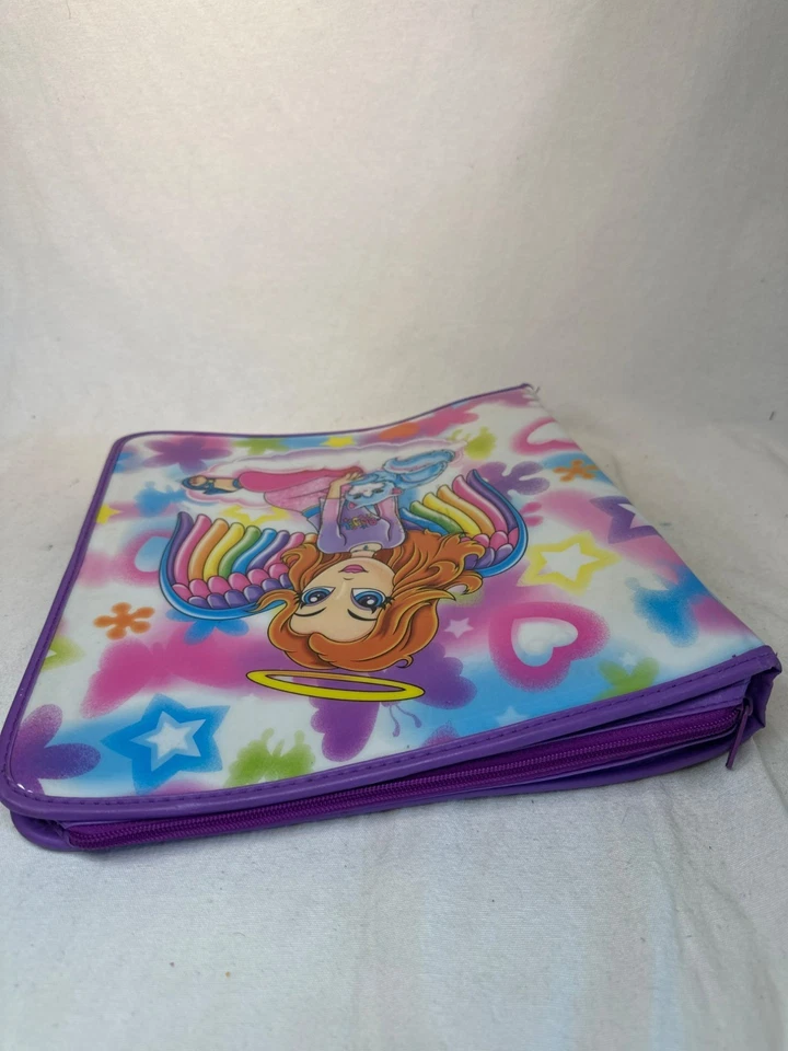 Carpeta de 3 anillas Lisa Frank Angel niña con cierre de cremallera diseño colorido Foto 4 de 4