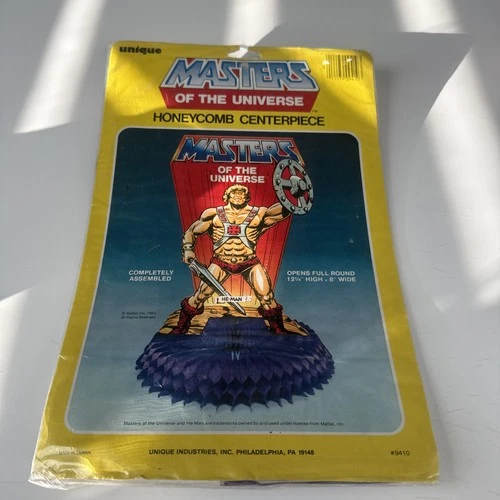 Vintage 1983 Unique Masters Of The Universe Honeycomb Centerpiece NEW