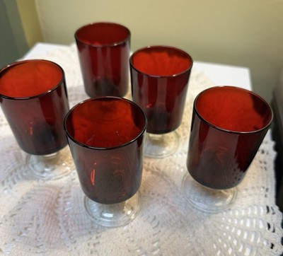Vintage Luminarc Arcoroc Ruby Red Cavalier Glasses