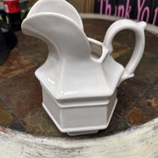 Haeger French Pitcher White Hexagon Pitcher. ...