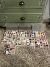 Large 616 Lot Skeins Embroidery Floss Thread Needlepoint Cross Stitch w/ 7 Boxes