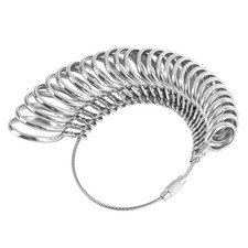 NuLink Ring Sizer Measuring Tool Stainless Steel Finger Rings Gauge Silver