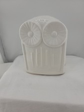 Modern Owl Statue Figurine Ceramic Faux Crackle Home Decor Nature Bird Avian