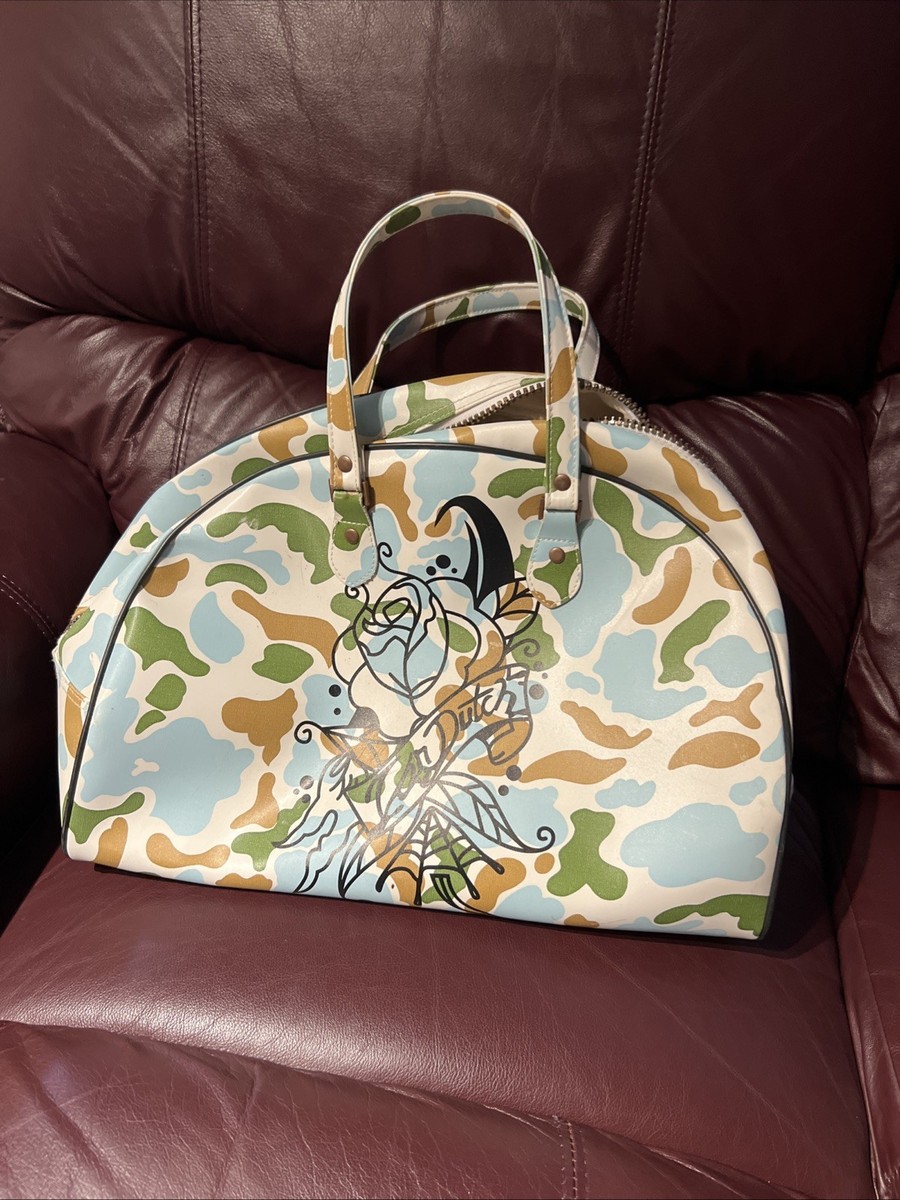 Vintage Camouflage VON DUTCH, Large Carryall Bag Carry On Purse