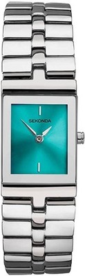 Sekonda Damenuhr mit türkisem Zifferblatt und silbernem Armband 40318