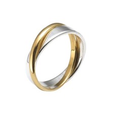 Silverly Unisex Sterling Silber 18K gold poliert Band Ring