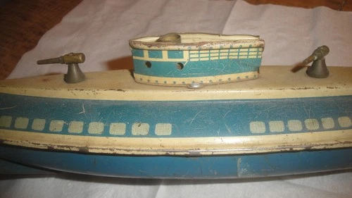 Vintage Wolverine Wind Up Toy Diving Submarine Litho Tin Made USA FOR PARTS Old!