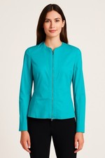 Lafayette 148 New York Doris Blazer Jacket Teal Size 6
