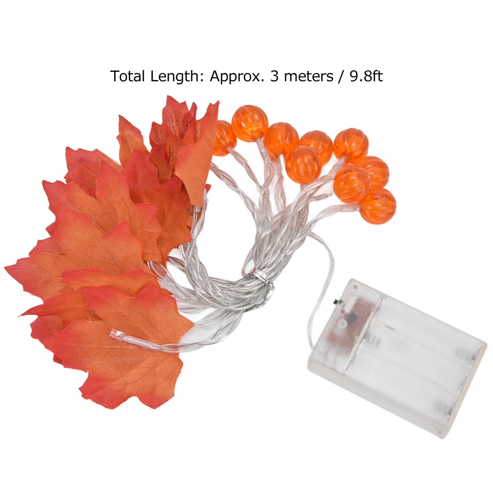 Maple Leaf String Light With Constant Light Flashing Dual Modes Indoor Outdoor