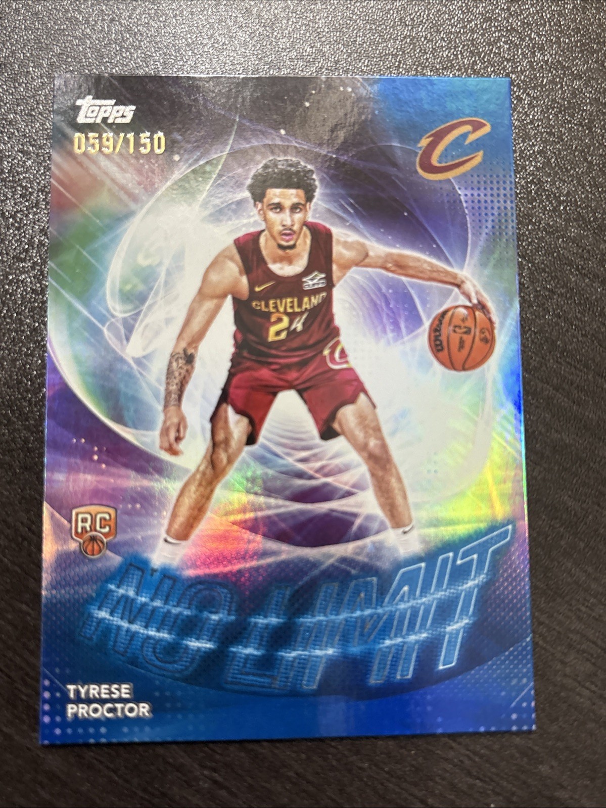 2025-26 Topps Tyrese Proctor No Limit RC Blue Rainbow Rookie #/150 Cavs