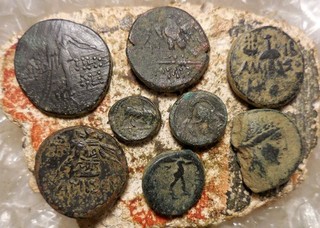 Lot of 8 Greek Coins Largest is 24 mm Started at $1 You Decide the Price!