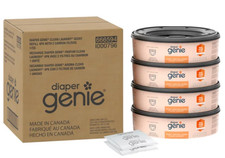 Diaper Genie Clean Laundry Scent Round Refill 4-pk 2 Carbon Filters, 1080 ct