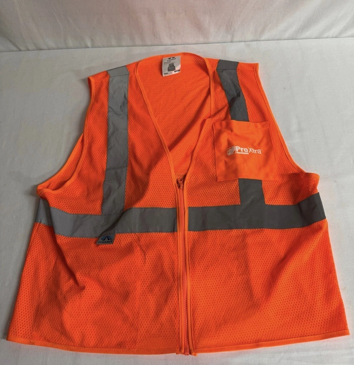 Pyramex Type R Class 2 mesh surveyor safety vest in high-visibility orange - product detail image 1