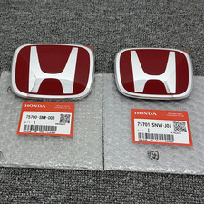 Fit For 2022-2026 Honda Civic Si Sedan 4-dr 2pcs Front Rear Red H Emblem Badge Fit For 2022-2026 Honda Civic Si Sedan 4-dr 2pcs Front Rear Red H Emblem Badge