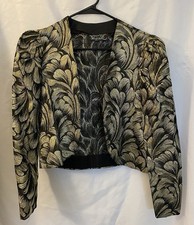 Vintage Nancy Brocoloni For Shangri La Metallic Gold Blazer Size 5/6