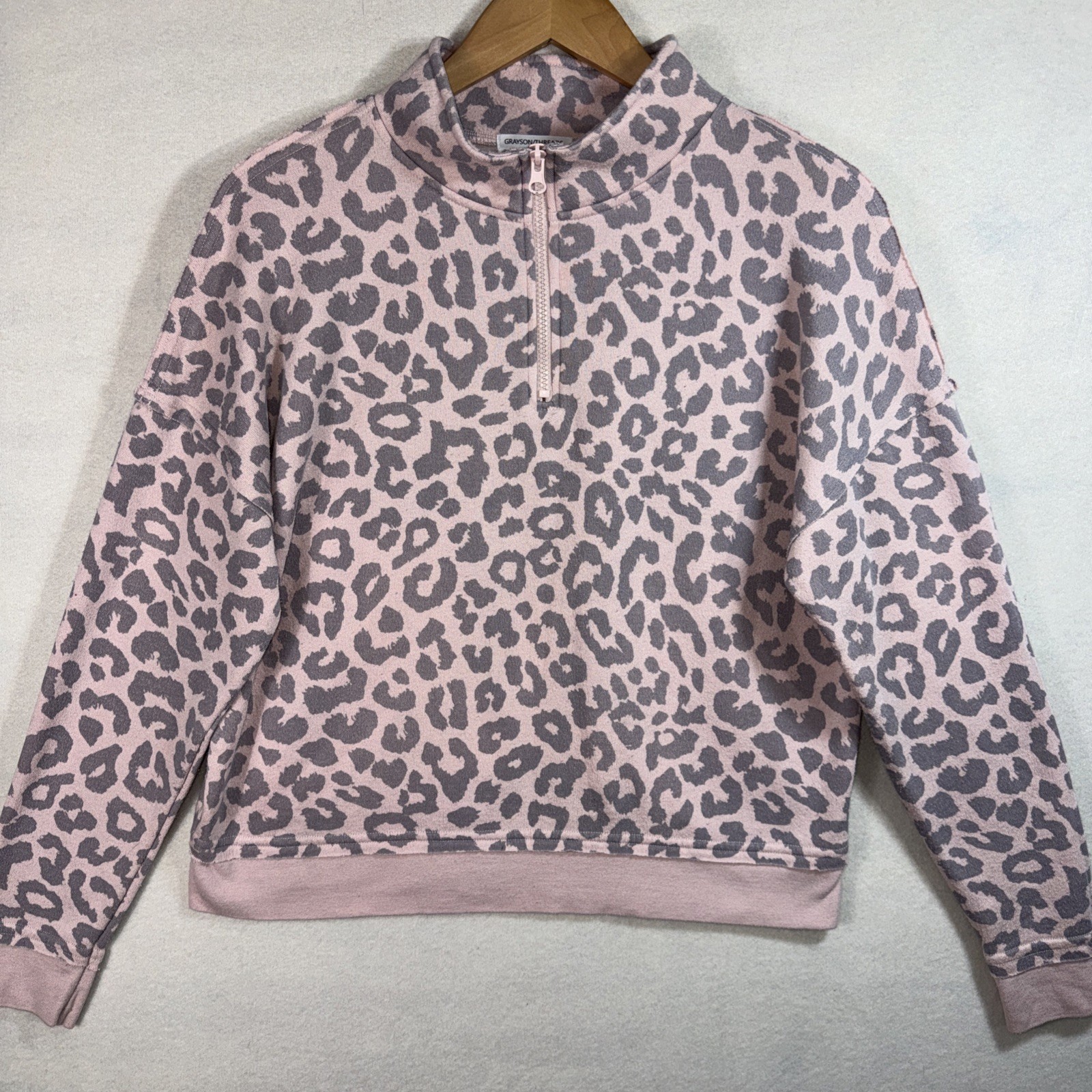 Grayson Threads Medium Leopard Print Pink Gray Qu… - image 1