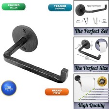 Stur-De Handmade Wrought Iron Toilet Paper Holder Wall Mount - Antique Black