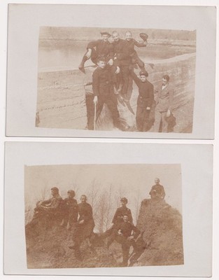 1927 RPPC Fotos Bulgarien Schuljungen Uniform Banja Ausflug Gruppe Paar