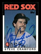 1986 Topps Red Sox 91 Steve Crawford signed auto autograph 02 BXCP54