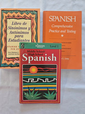Learning Spanish, lot of three 3 education books, softcover pre-owned