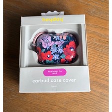 Heyday Earbud Case Cover Fits AirPods Pro Gen 3 Navy Floral Pattern with Clip