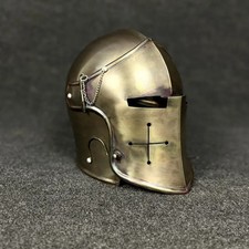 Casque Barbuta médiéval en acier, casque d'armure artisanal, casque de cheval...
