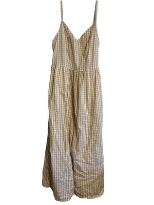 old navy gingham maxi dress All Giggles in neck short elasticized sleeves ruffle and tie detail smocked empire waist relaxed fit hits above ankle models are approx Old Navy Maxi Sundress XL