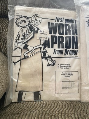 Vintage White Denim Workshop Apron From Bronzer~ Read