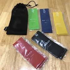 LETSFIT resistance loop bands pack of 5 with travel bag multi color