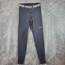 Nike Pro 365 Leggings Womens S Black Mid-Rise Mesh-Panel Yoga Dri Fit 7/8 CZ9779