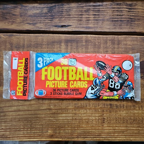 1981 Topps Grocery Rack Pack pos Joe Montana Hampton Clark Monk RC 3 cello packs