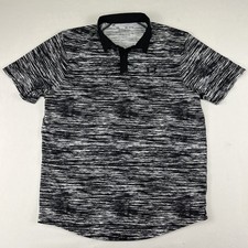 Under Armour Iso-Chill Polo Performance Shirt Men  s Medium Black White Loose Fit