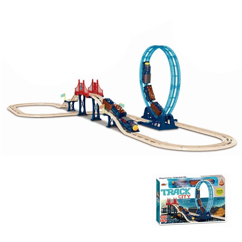 Retro Electric Train Track Set with Sound 54PCS Kids DIY Railway Play Toy Gift - image 4 of 4