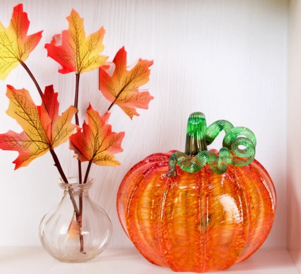 Luke Adams Glass Pumpkin- Orange, Mini - Image 1 of 1