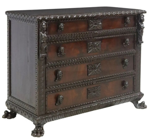 Antique Commode, Italian Renaissance Revival, Figural, Carved, Paw Feet, 1800s!!