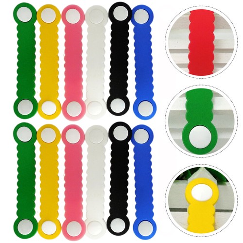 12 Pcs 1 Set Flexible Earphone Clips Stylish Power Cord Organizers (Colorful)