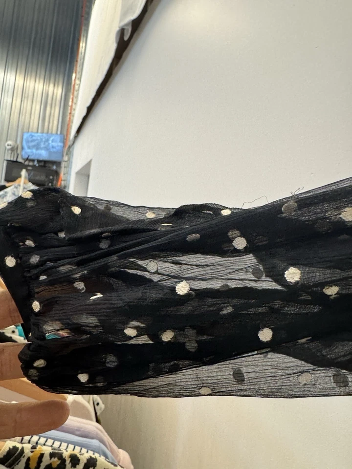 ZIMMERMANN Black White Polkadot Silk Romper Play suit Longsleeve Size 0 AU 6-8 - image 2 of 4