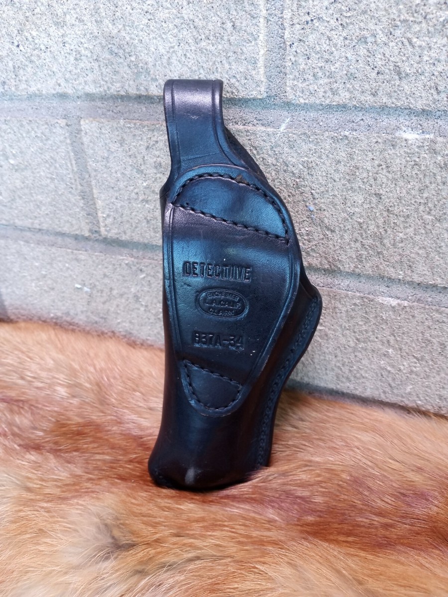 BUCHEIMER DETECTIVE BLACK LEATHER HOLSTER - RH MODEL B37A-34 S&W 4
