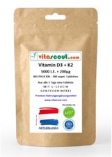 Vitamin D3 5000 IU + K2 200 mcg + L-Leucin - HOCH BIOVERFÜGBAR …