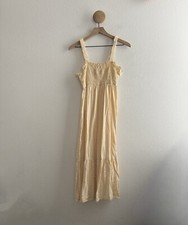 Urban Outfitters Urban Renewal Linen Blend Smocked Yellow Dress Size Medium