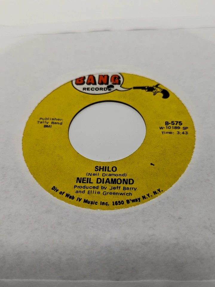 Neil Diamond "Shilo" 1970 Bang Records B-575 BB-Hole Lable Foto 3 de 4