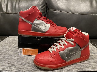 Nike Mork And Mindy SB Dunk High Used Clean Size 12 Red and Silver VNDS | eBay