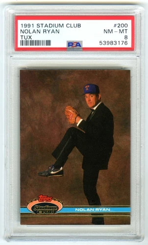 NOLAN RYAN in TUXEDO (POP 150) 1991 STADIUM CLUB PSA-8 NM-MT CARD#200 (NEW CASE)