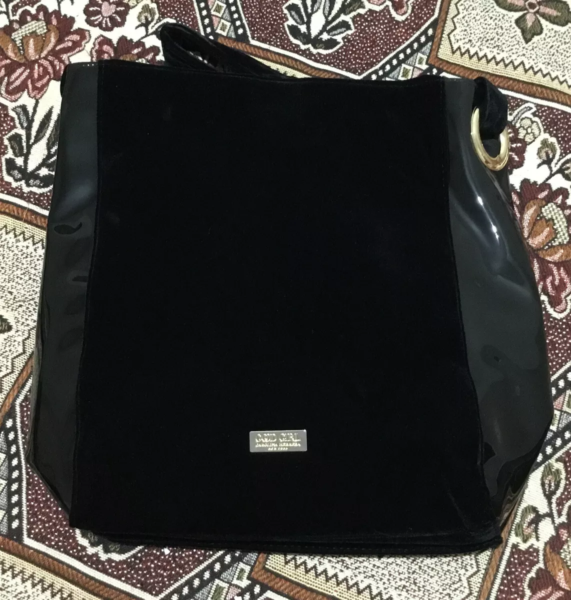 Carolina Herrera Good Girl Black Velvet Tote Bag Purse Travel Bag