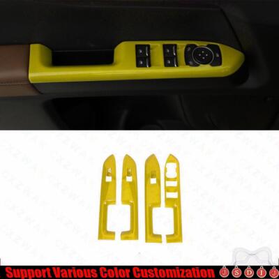 For Ford Bronco Sport 2021+ Yellow Door Window Lift Switch Button Panel Cover 4*