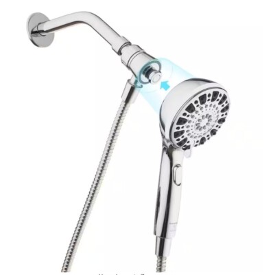 Glacier Bay Push Release 6-Spray Wall Mount Handheld Shower Head 1.8 GPM Chrome
