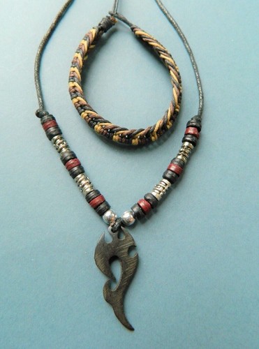 Necklace Celtic Maori Tribal Surfer Surf Mens Boys Jewellery Viking Bead Pendant - Picture 8 of 28