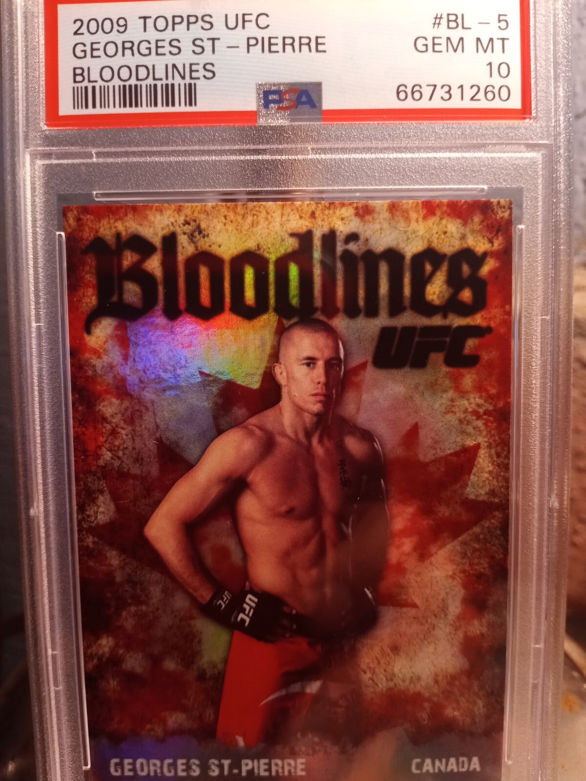 2009 Topps UFC Bloodlines Georges St-Pierre PSA 10 GEM MINT Rookie UFC goat Hof