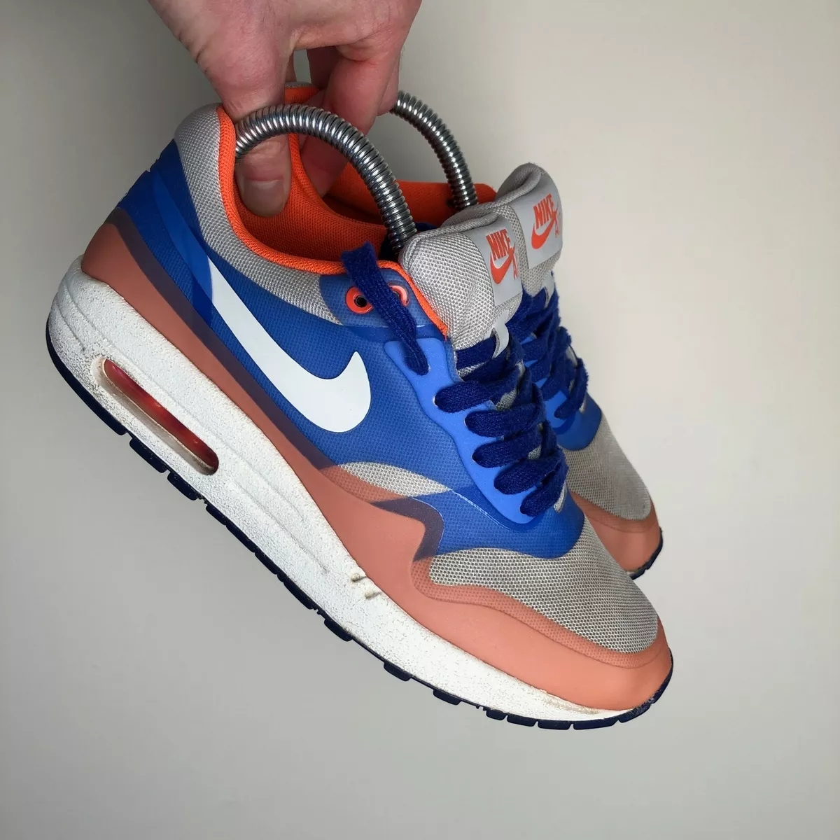 Nike Air Max 1 Hyperfuse Hyper Blue Total Crimson Prm Trainers Size UK 5