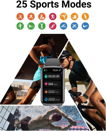 Rastreador de salud fitness con frecuencia cardíaca 24/7, oxígeno en sangre, presión arterial, sueño - Imagen 3 de 8